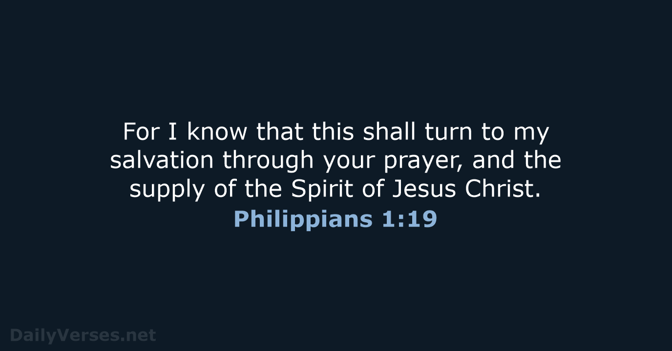 Philippians 1:19 - KJV