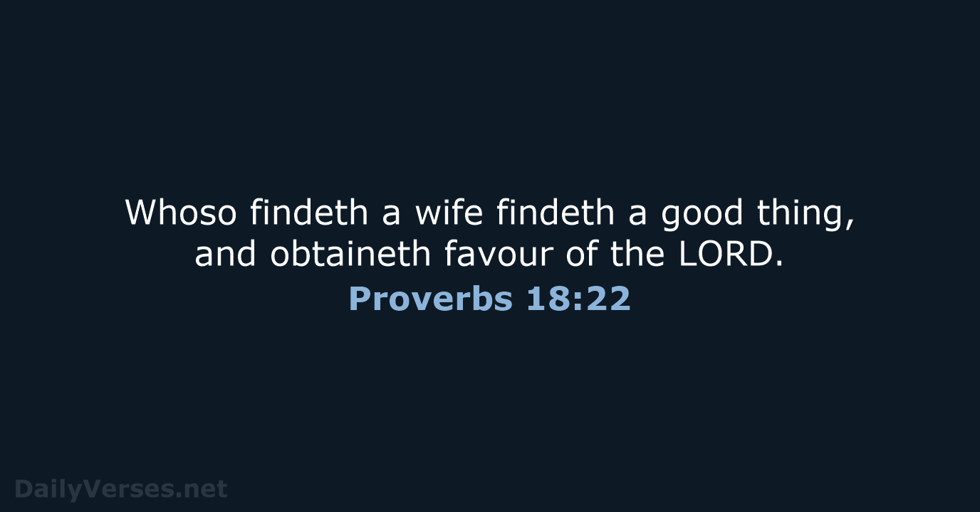 Proverbs 18:22 - KJV