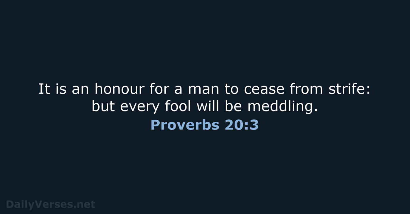 Proverbs 20:3 - KJV