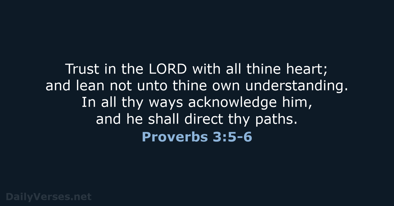 Proverbs 3:5-6 - KJV