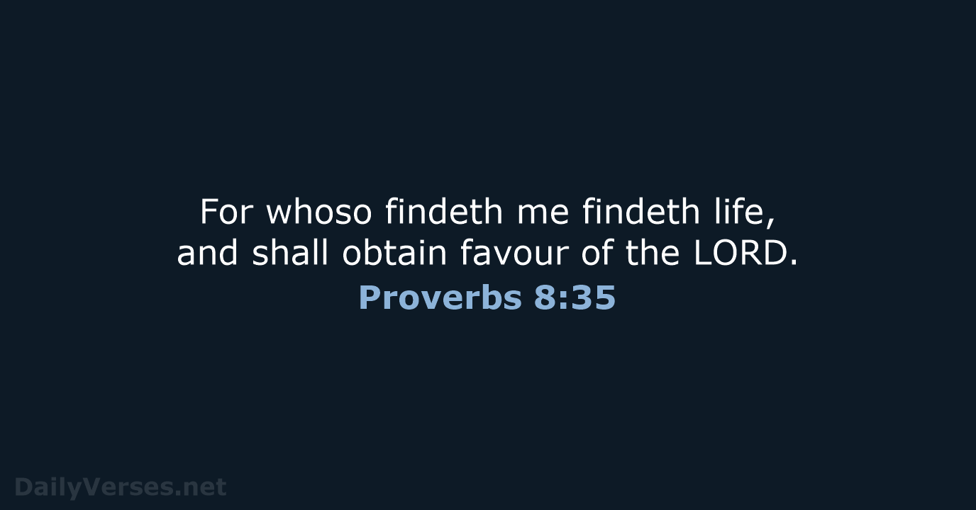 Proverbs 8:35 - KJV