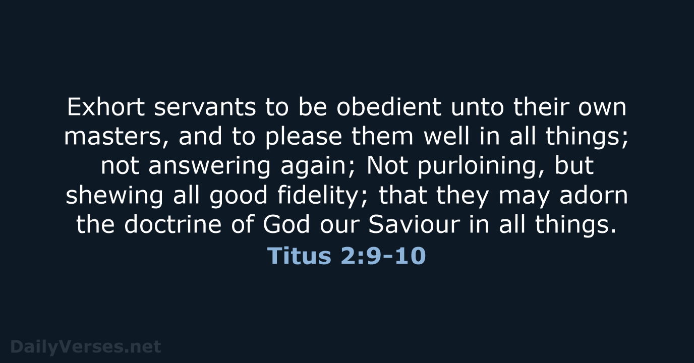 Titus 2:9-10 - KJV