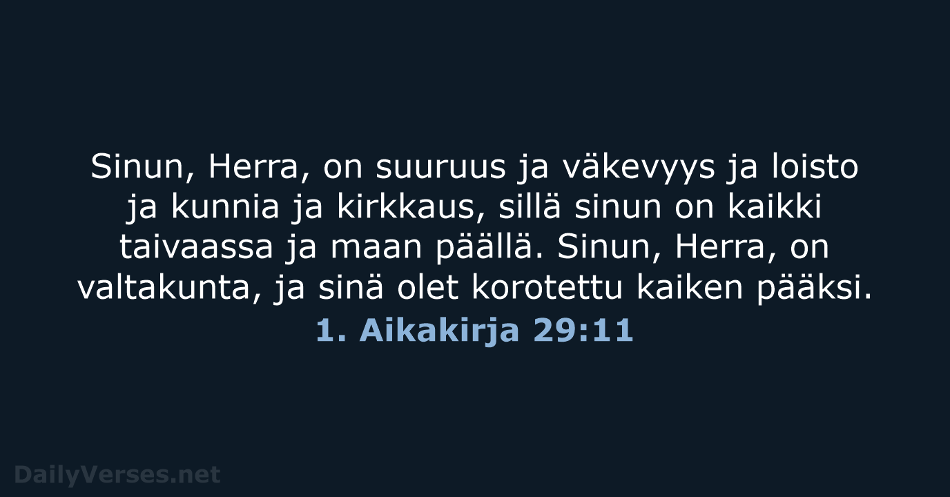 1. Aikakirja 29:11 - KR38