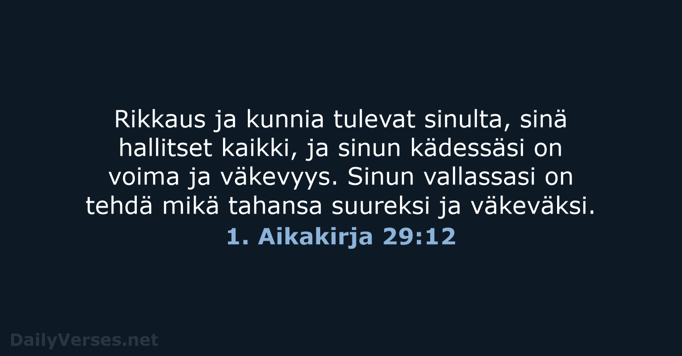 1. Aikakirja 29:12 - KR38