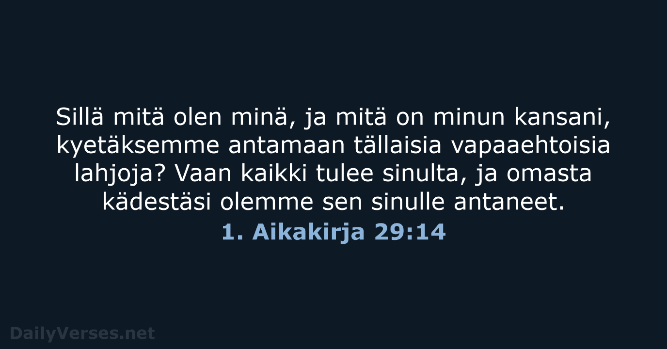 1. Aikakirja 29:14 - KR38