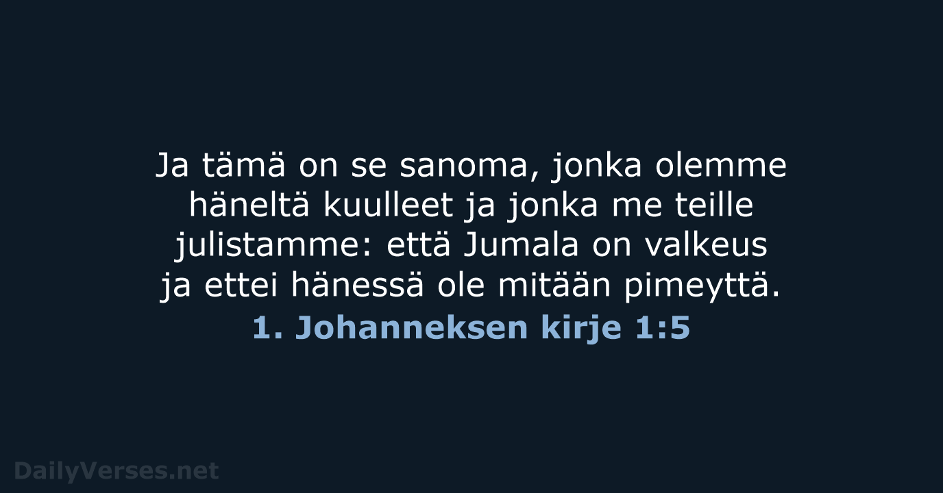 1. Johanneksen kirje 1:5 - KR38