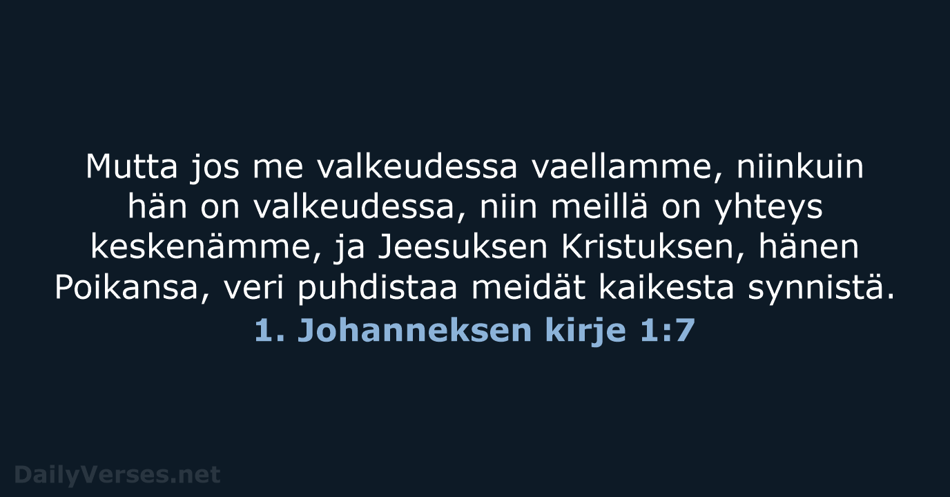 1. Johanneksen kirje 1:7 - KR38