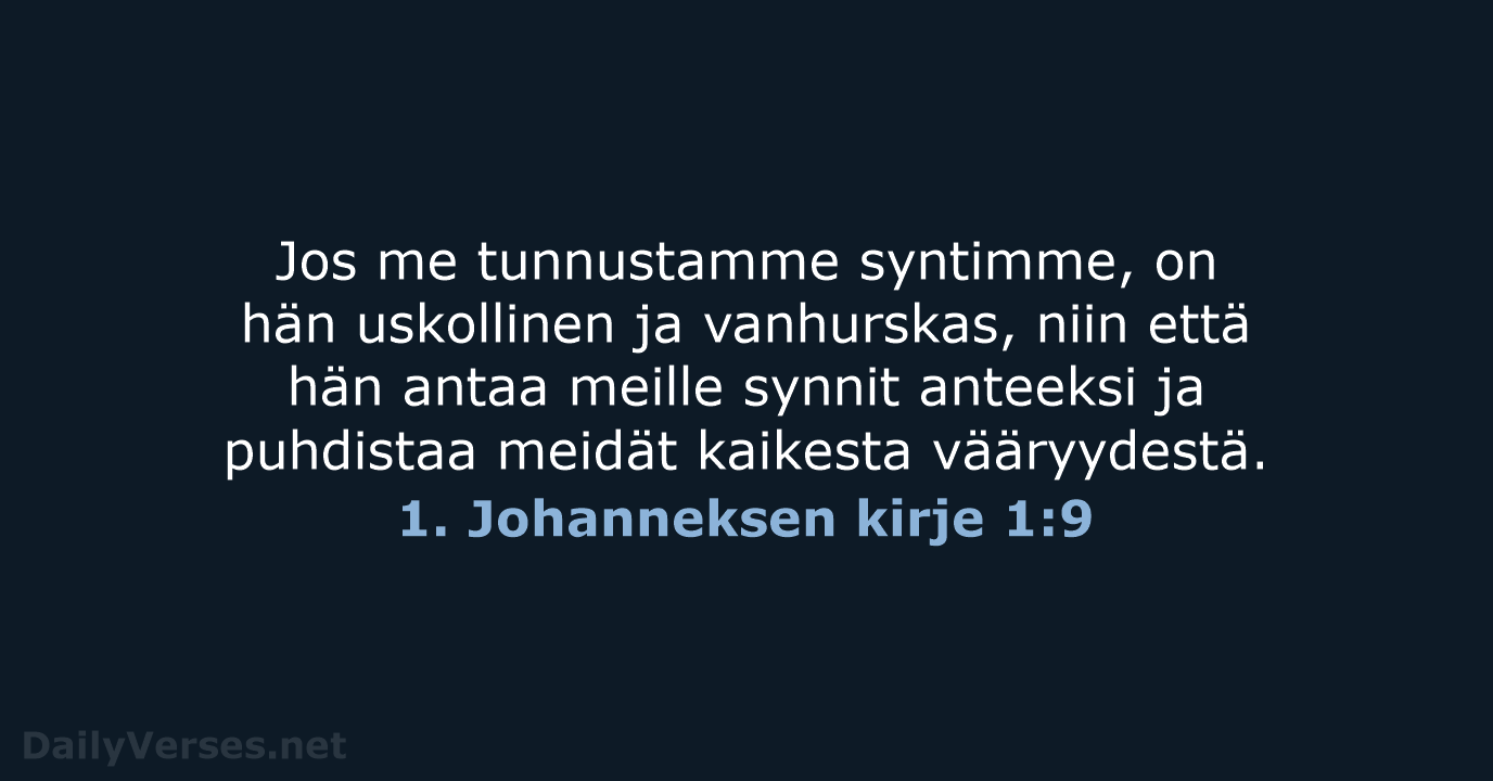 1. Johanneksen kirje 1:9 - KR38