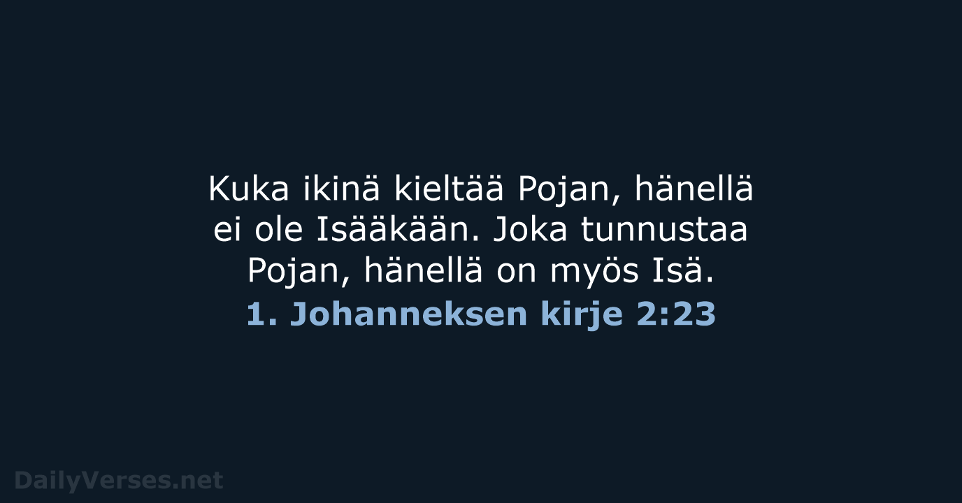 1. Johanneksen kirje 2:23 - KR38