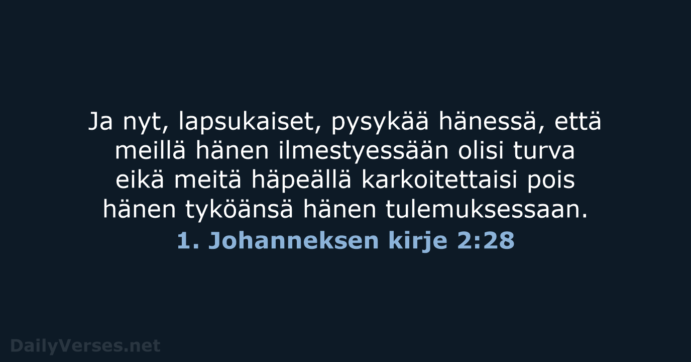 1. Johanneksen kirje 2:28 - KR38