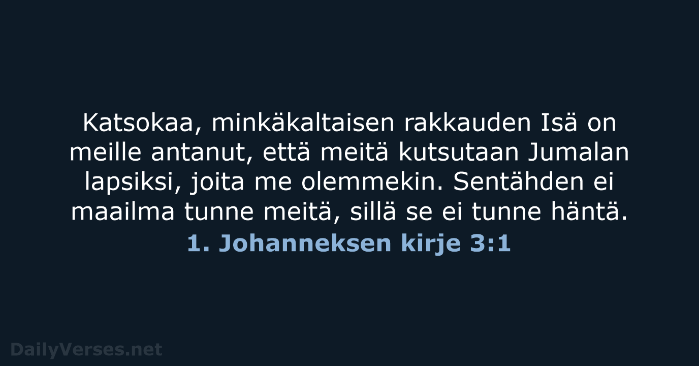 1. Johanneksen kirje 3:1 - KR38