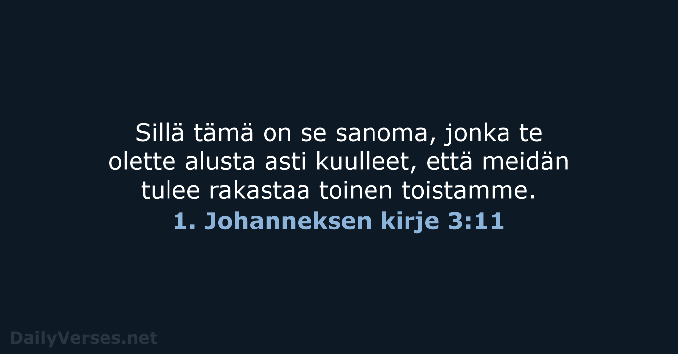 1. Johanneksen kirje 3:11 - KR38