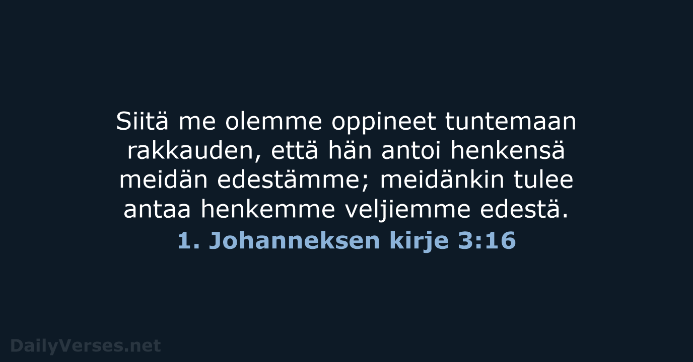 1. Johanneksen kirje 3:16 - KR38