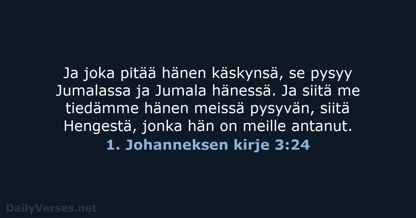 1. Johanneksen kirje 3:24 - KR38