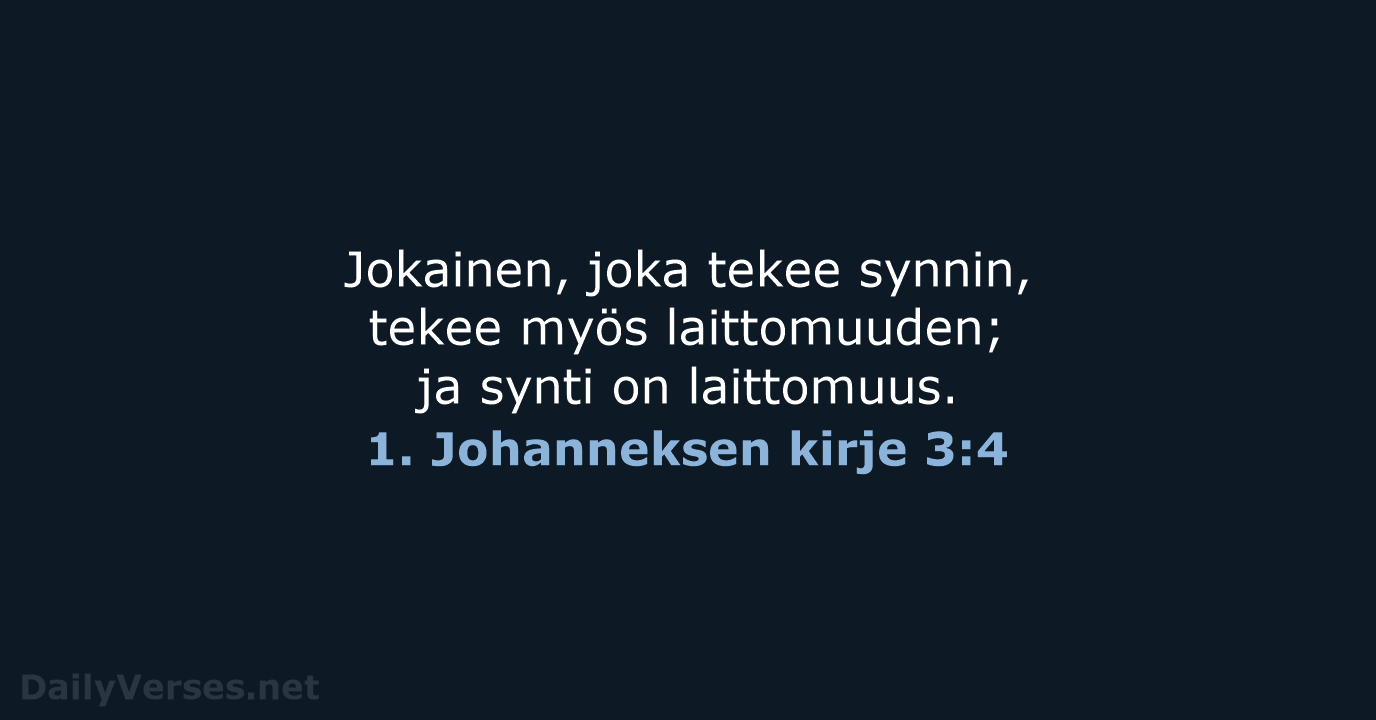 1. Johanneksen kirje 3:4 - KR38