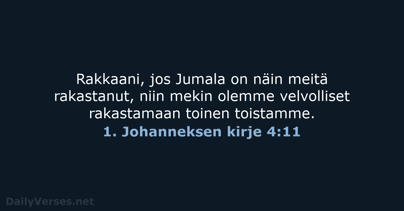 1. Johanneksen kirje 4:11 - KR38