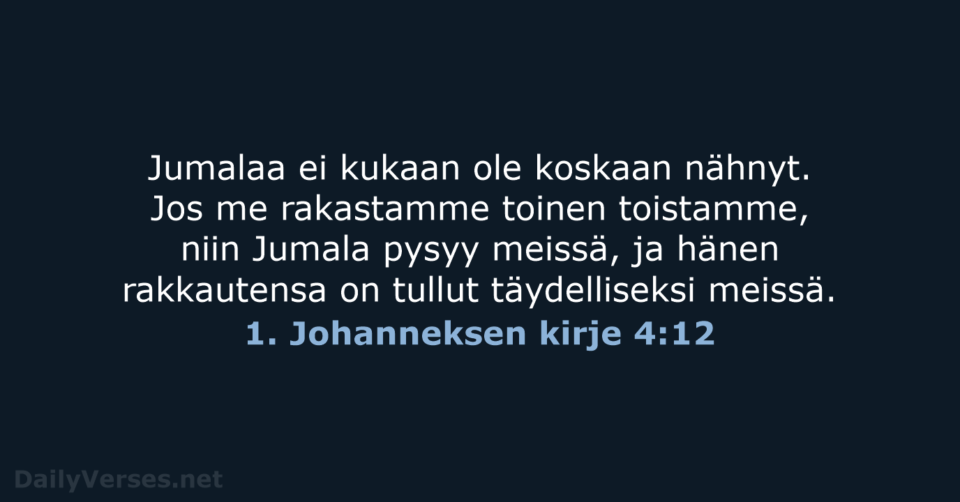 1. Johanneksen kirje 4:12 - KR38