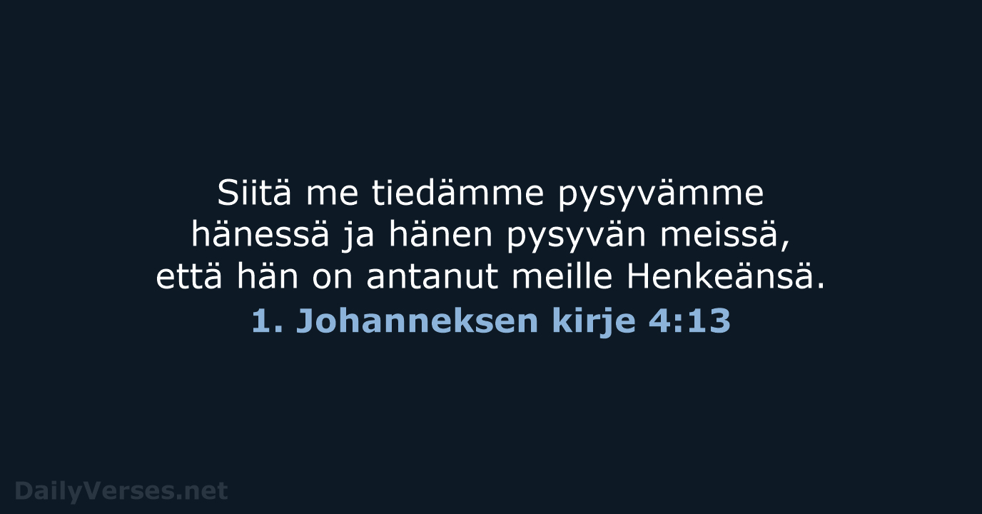 1. Johanneksen kirje 4:13 - KR38