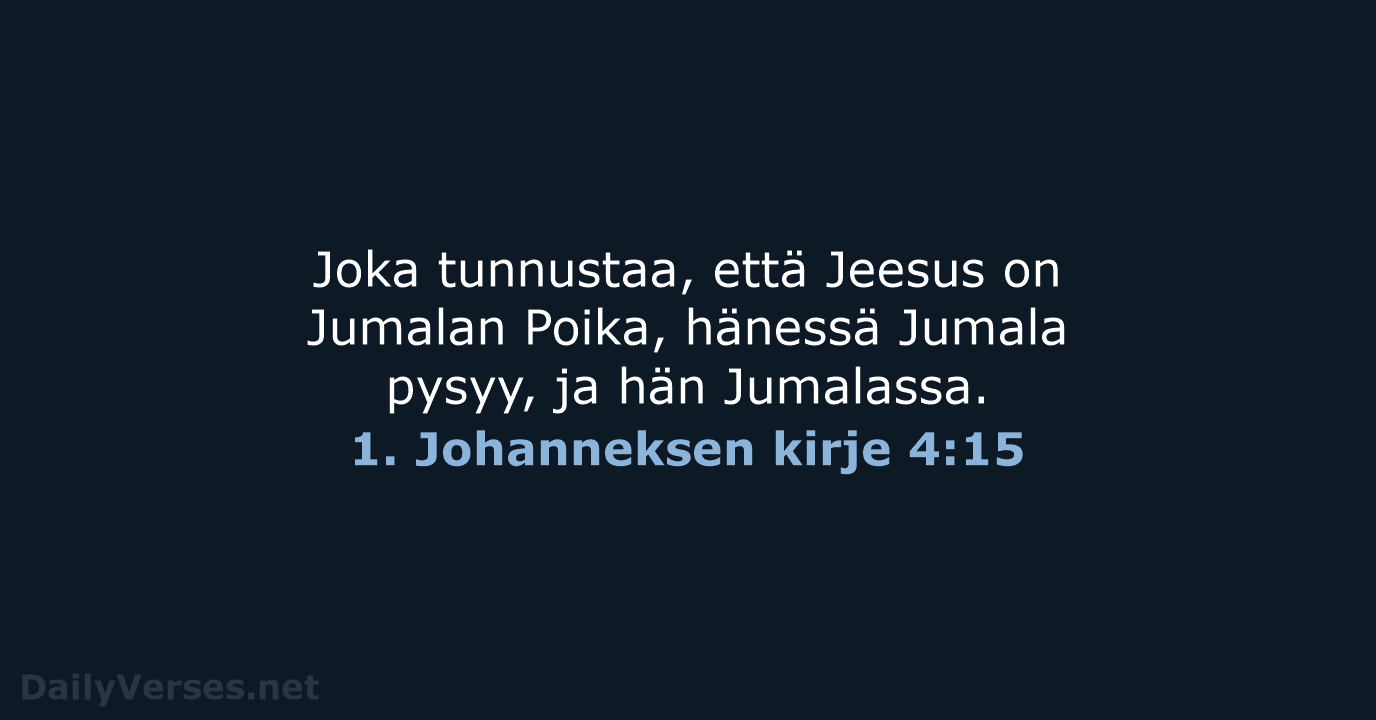 1. Johanneksen kirje 4:15 - KR38