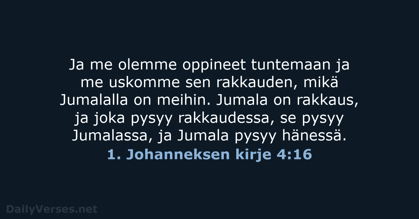 1. Johanneksen kirje 4:16 - KR38