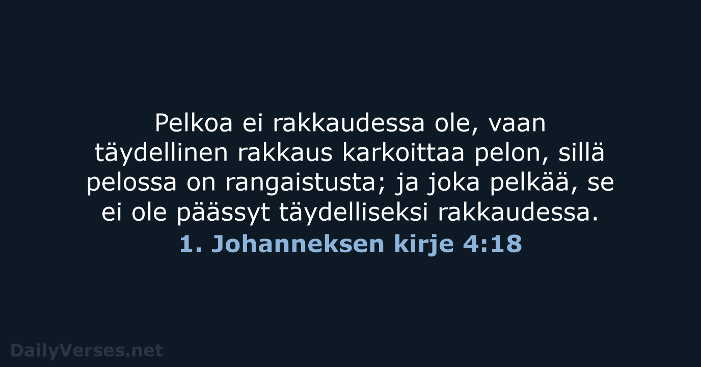 1. Johanneksen kirje 4:18 - KR38