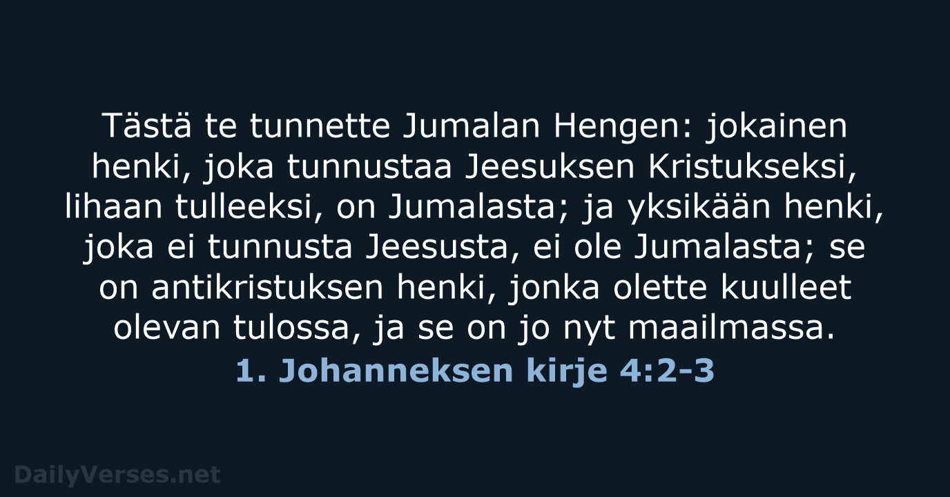 1. Johanneksen kirje 4:2-3 - KR38