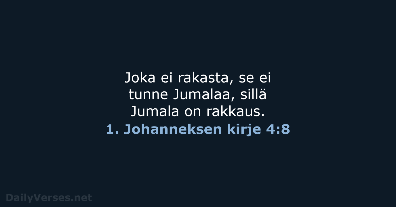 1. Johanneksen kirje 4:8 - KR38