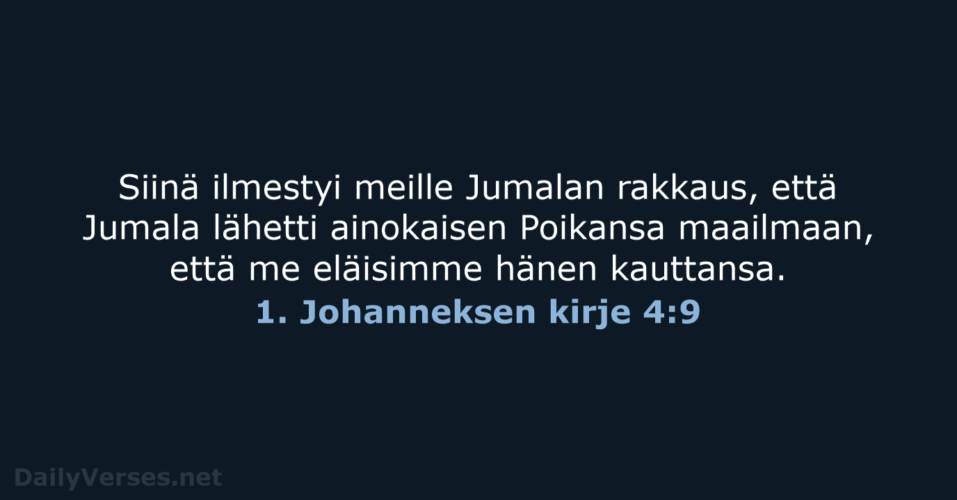 1. Johanneksen kirje 4:9 - KR38