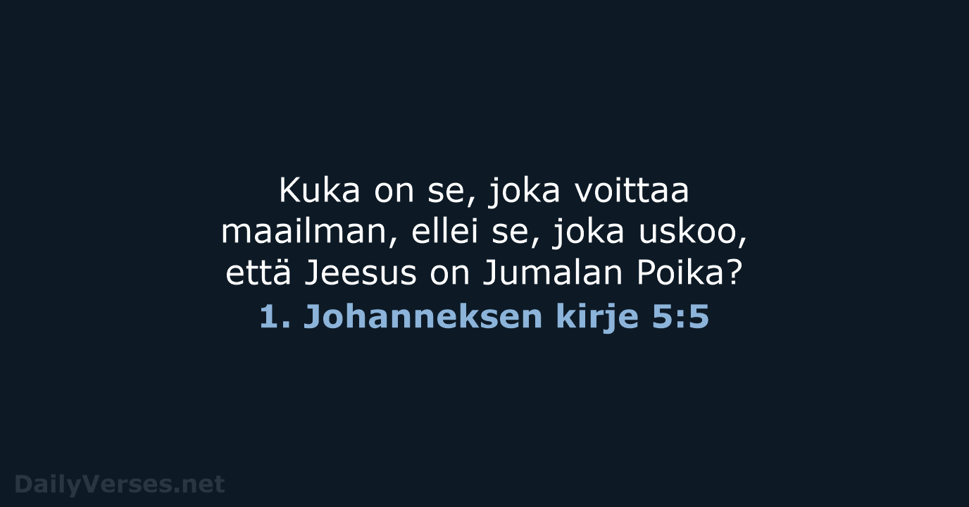 1. Johanneksen kirje 5:5 - KR38