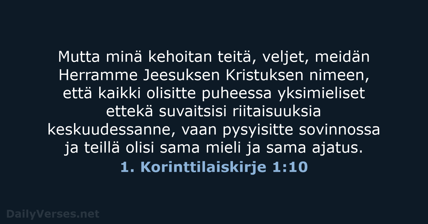 1. Korinttilaiskirje 1:10 - KR38