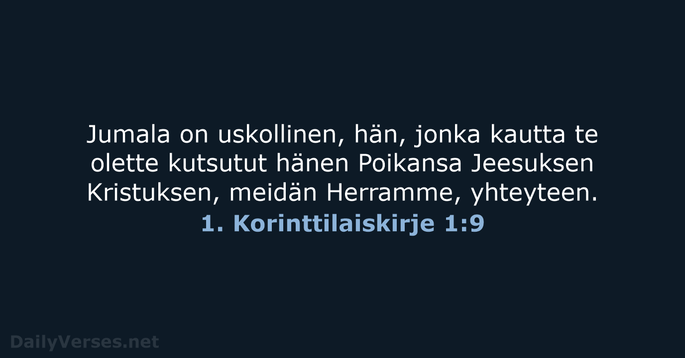 1. Korinttilaiskirje 1:9 - KR38