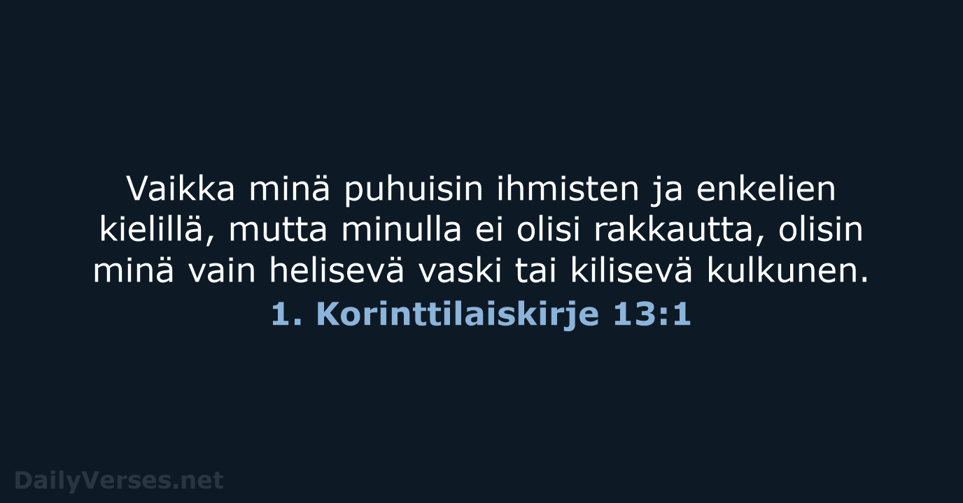 1. Korinttilaiskirje 13:1 - KR38