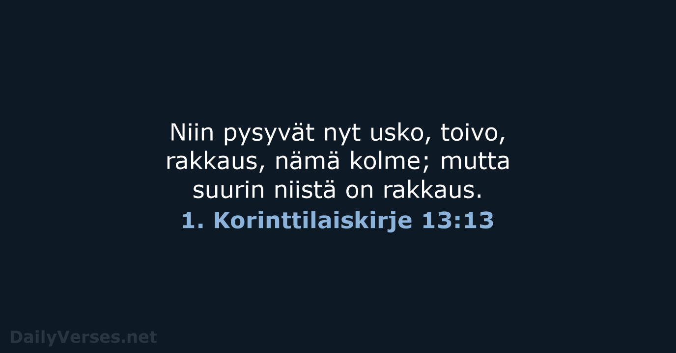 1. Korinttilaiskirje 13:13 - KR38