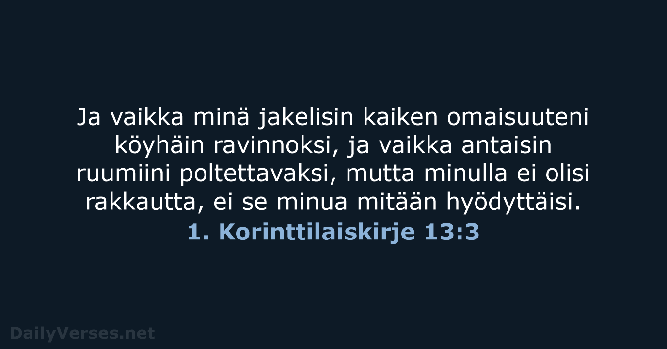 1. Korinttilaiskirje 13:3 - KR38