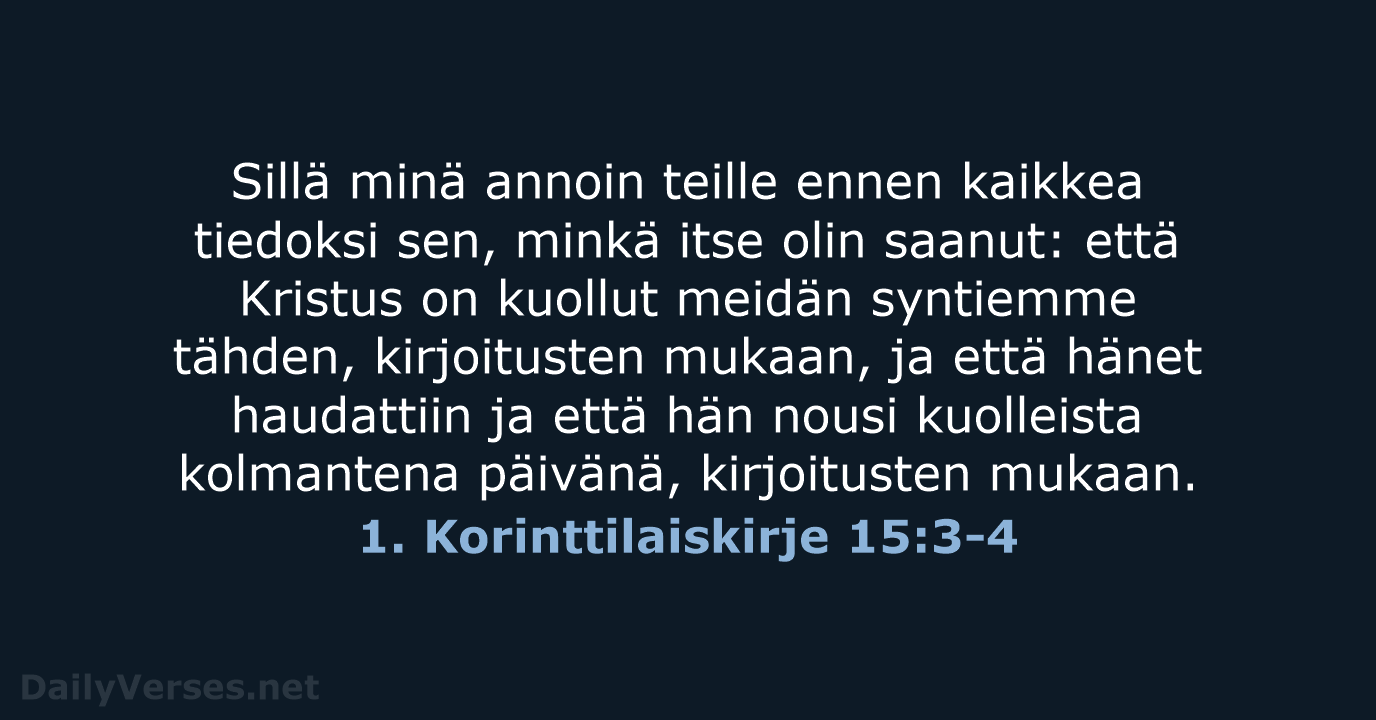 1. Korinttilaiskirje 15:3-4 - KR38