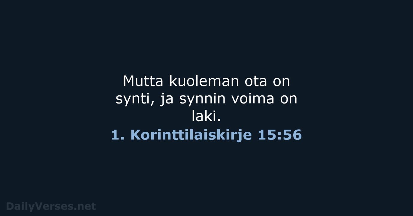 1. Korinttilaiskirje 15:56 - KR38