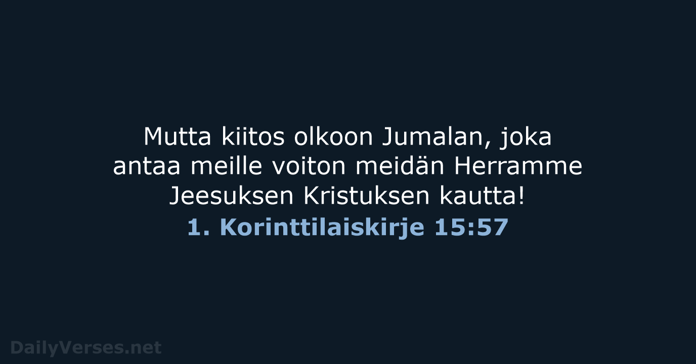 1. Korinttilaiskirje 15:57 - KR38