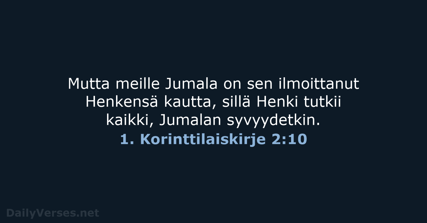 1. Korinttilaiskirje 2:10 - KR38