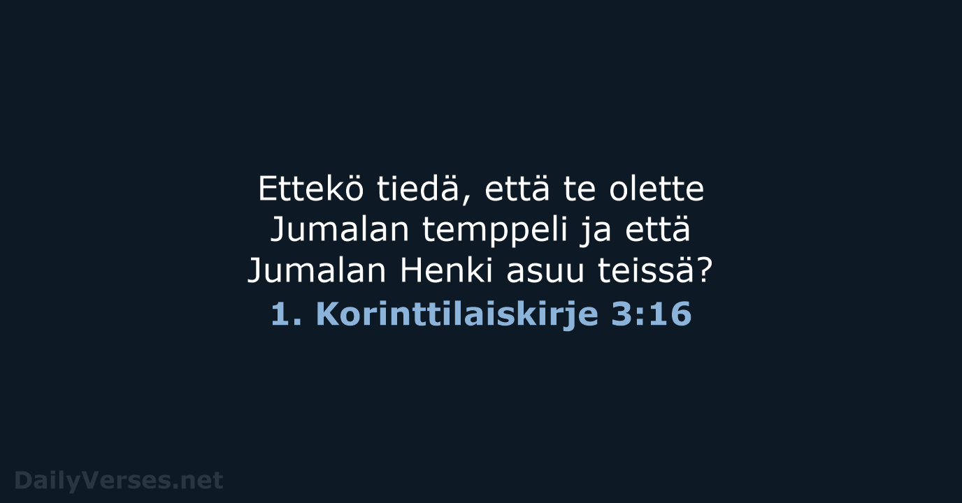 1. Korinttilaiskirje 3:16 - KR38