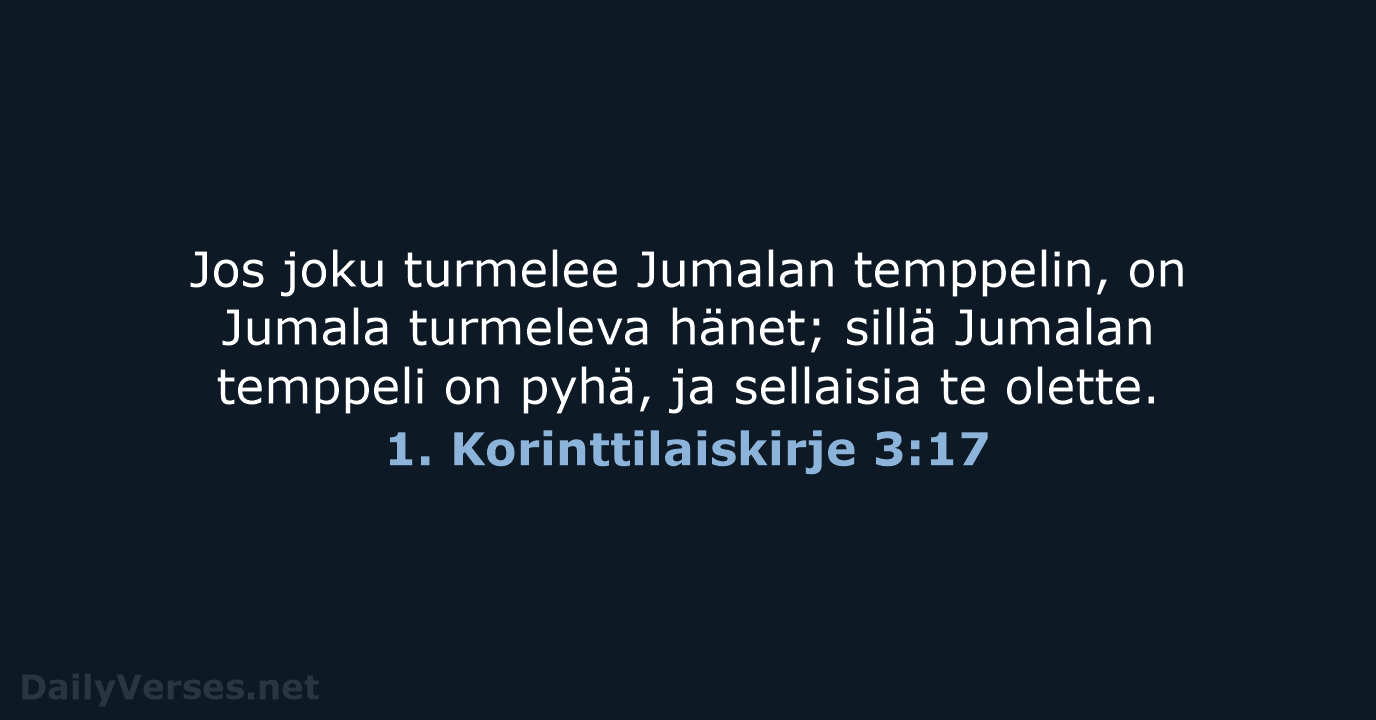 1. Korinttilaiskirje 3:17 - KR38