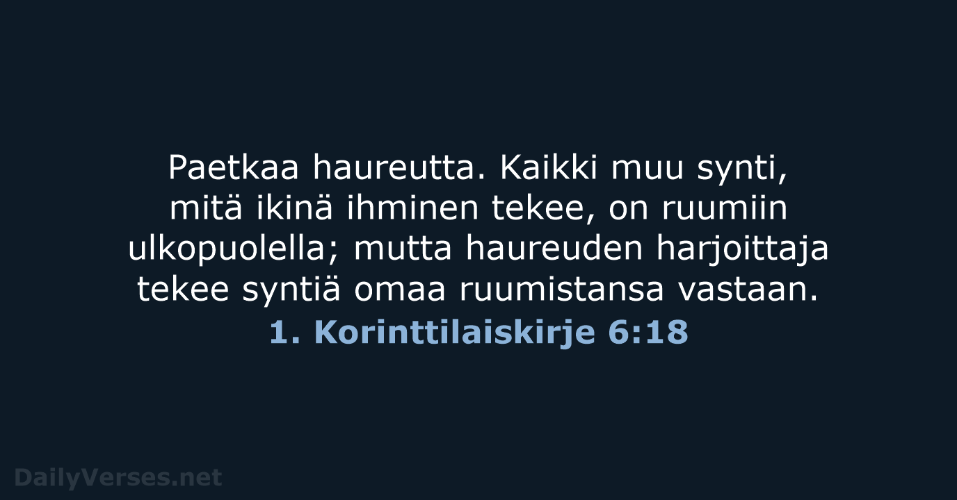 1. Korinttilaiskirje 6:18 - KR38