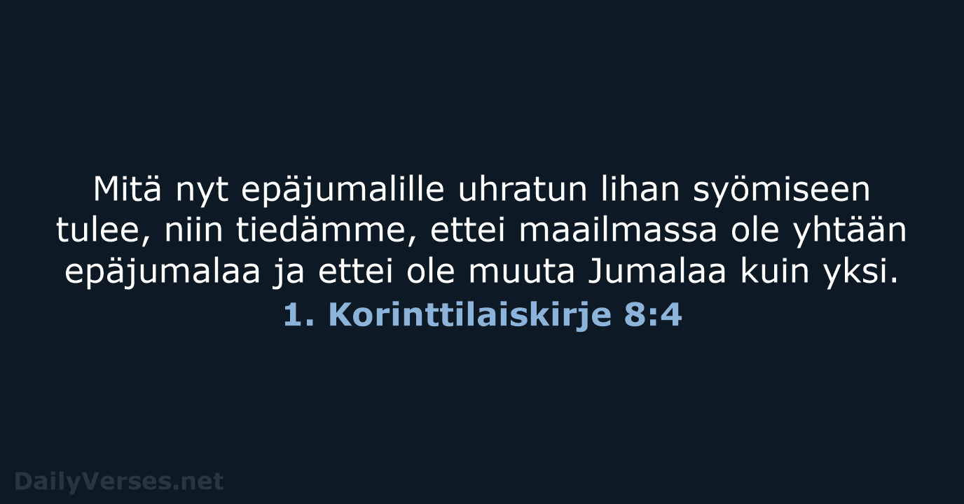 1. Korinttilaiskirje 8:4 - KR38