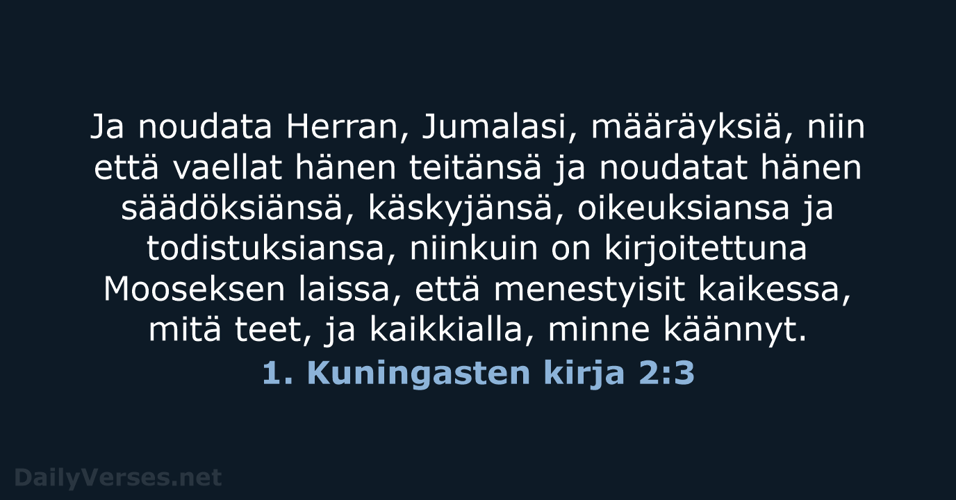 1. Kuningasten kirja 2:3 - KR38