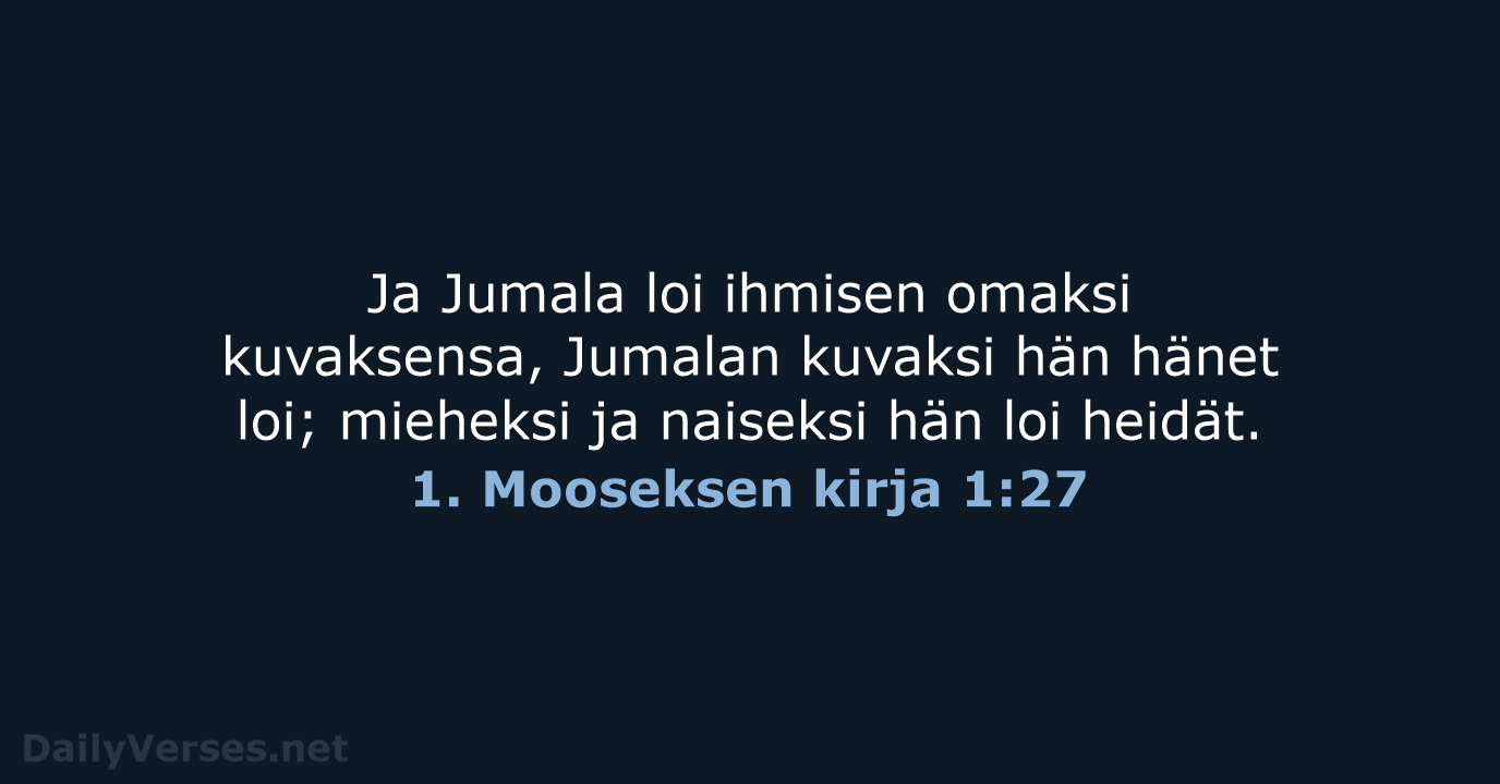 1. Mooseksen kirja 1:27 - KR38