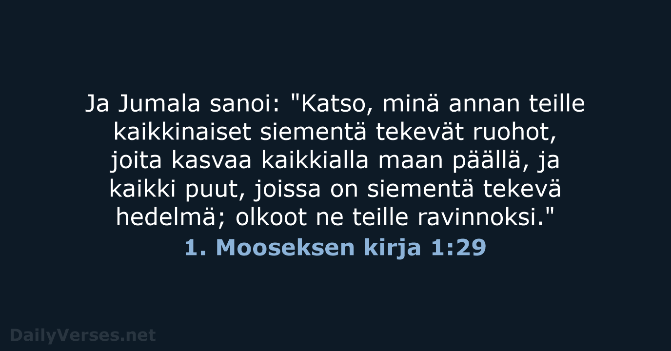 1. Mooseksen kirja 1:29 - KR38