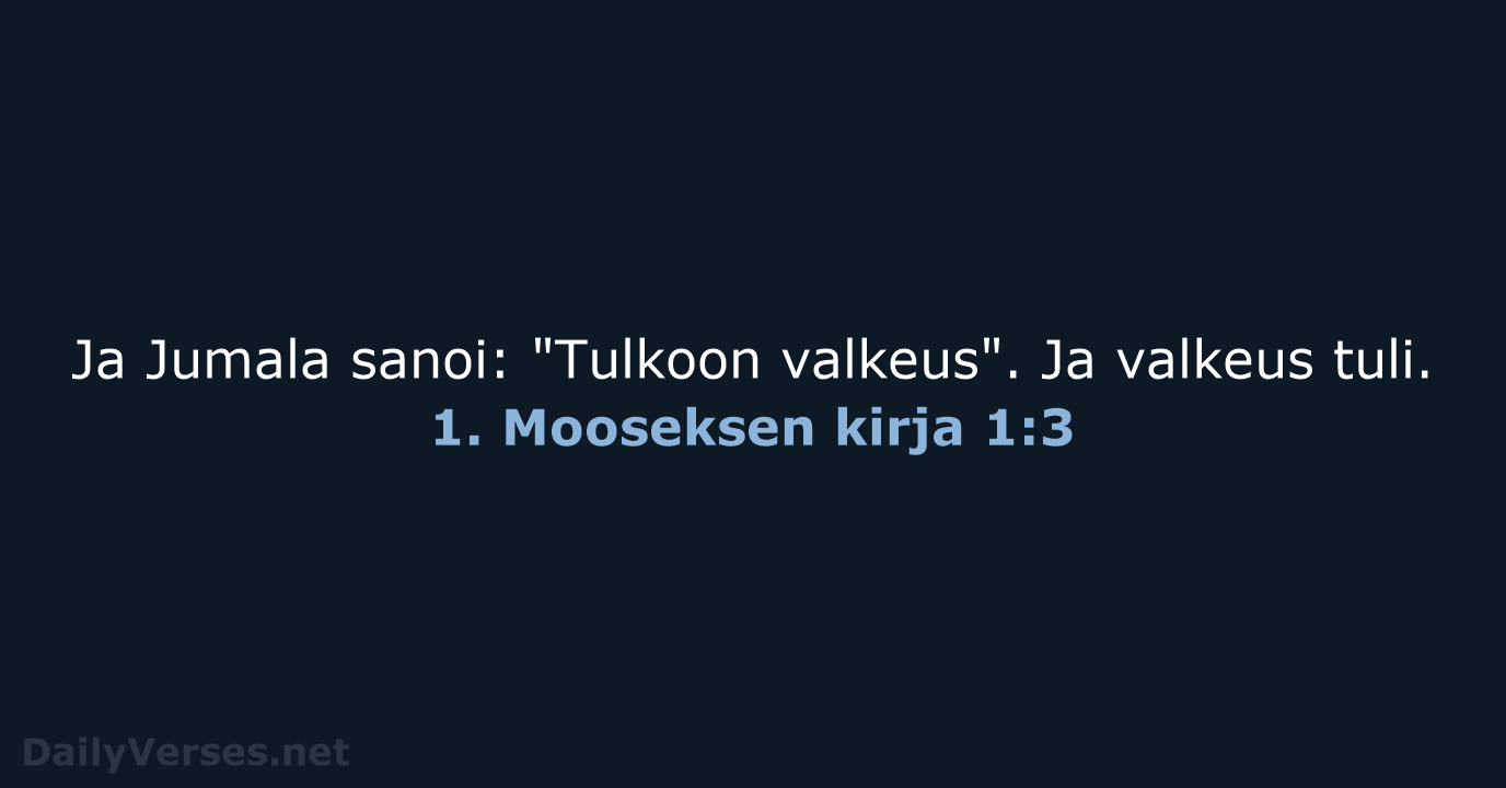 1. Mooseksen kirja 1:3 - KR38