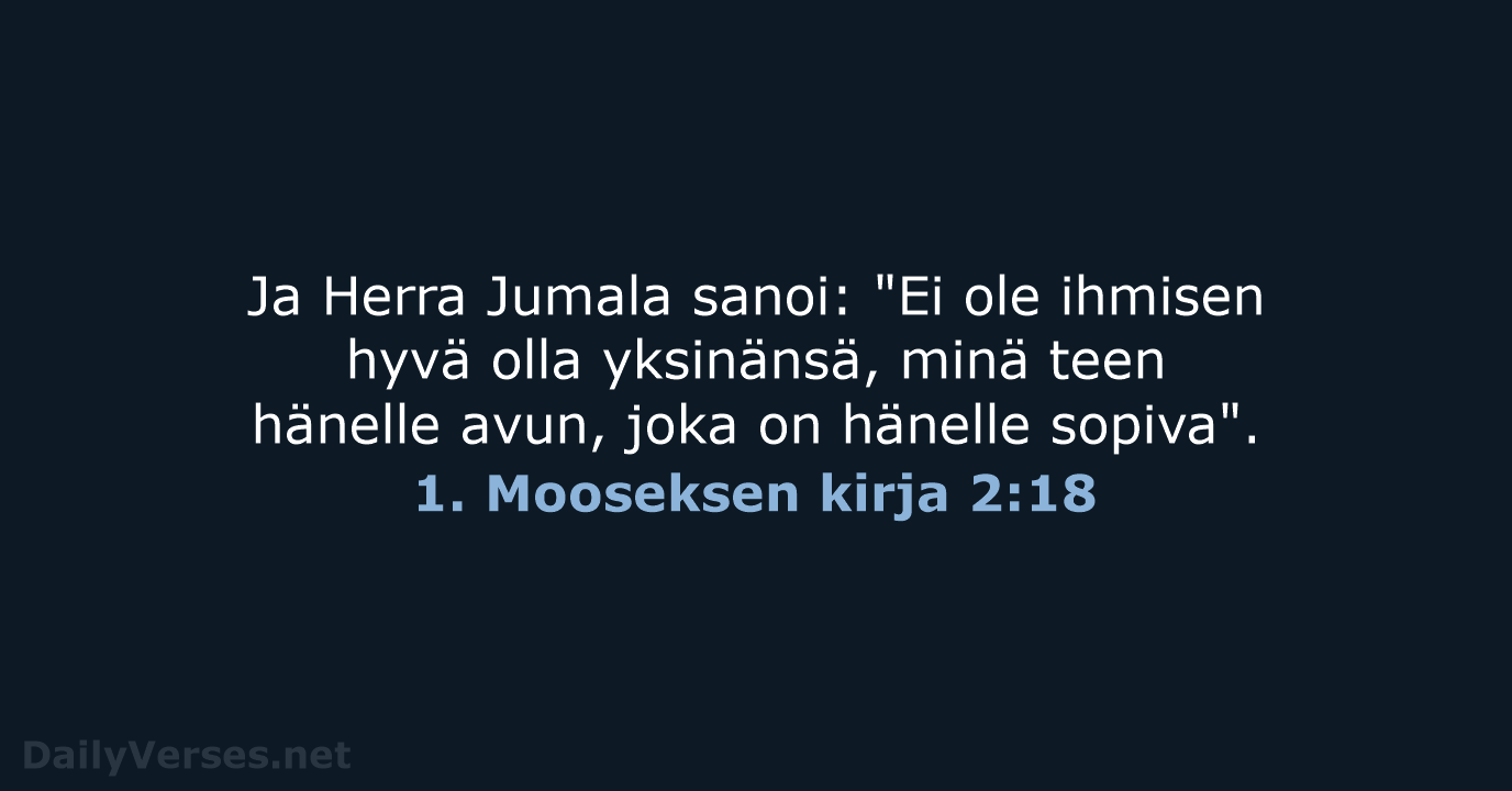 1. Mooseksen kirja 2:18 - KR38