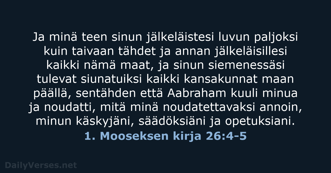 1. Mooseksen kirja 26:4-5 - KR38