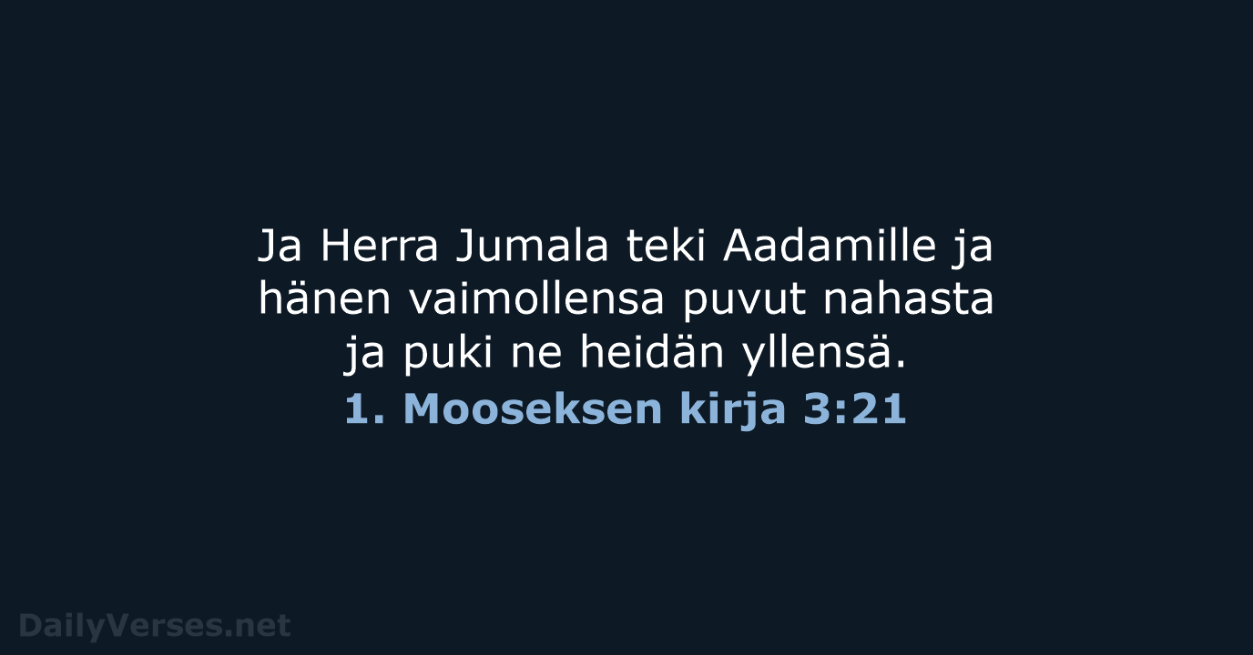 1. Mooseksen kirja 3:21 - KR38