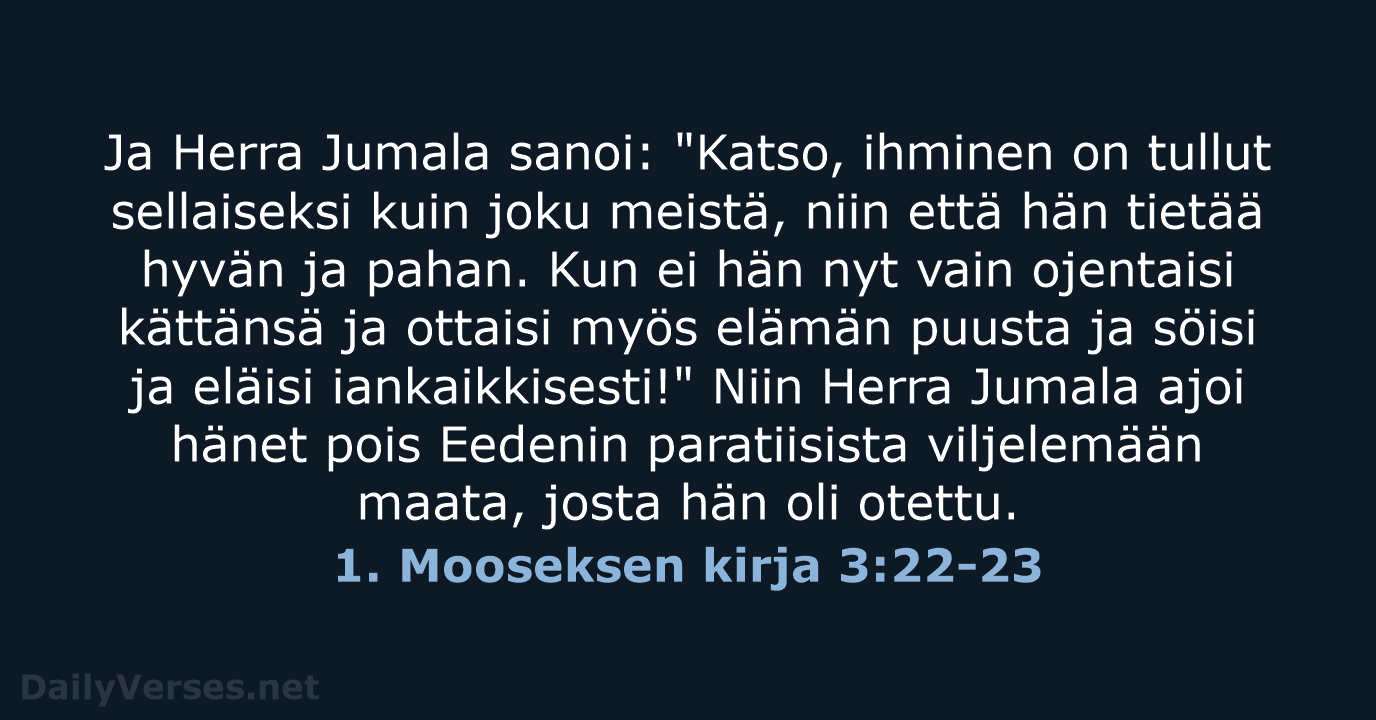 1. Mooseksen kirja 3:22-23 - KR38